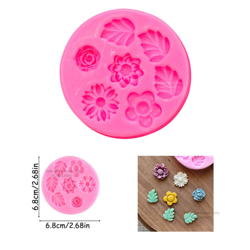 Sun Flower Daisy Rose plum Lotus & Leaves 3D mould